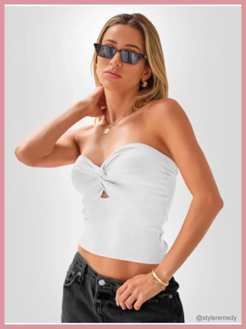 Strapless Crop Tube Top Ribbed Knit Y2K Summer Beach Vacation Going Out Clothes